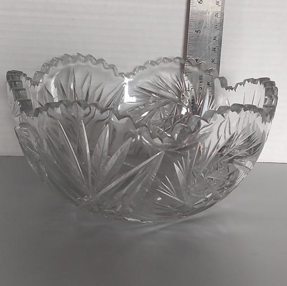 American Briliant lead crystal cut glass bowl - Picture 2 of 6